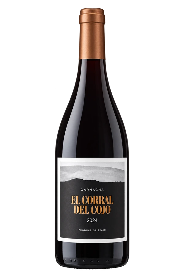 Botella de vino tinto garnacha 2024