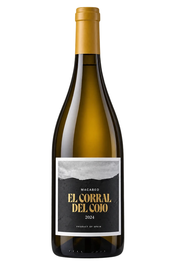 Botella de vino blanco macabeo 2024